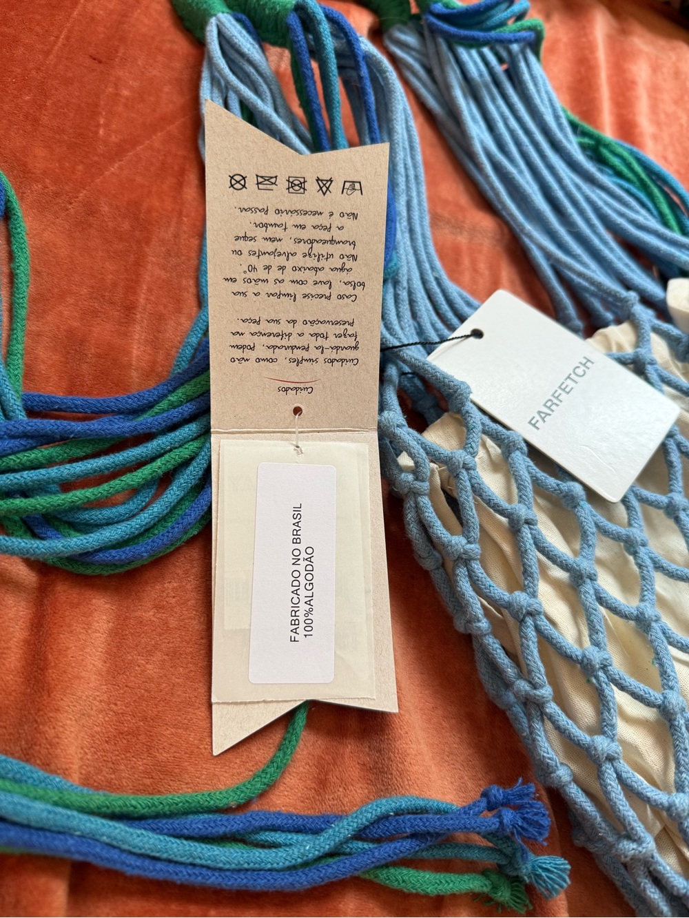 Nannacay Blue Macramé Net Crossbody Bag - Picture 3 of 4